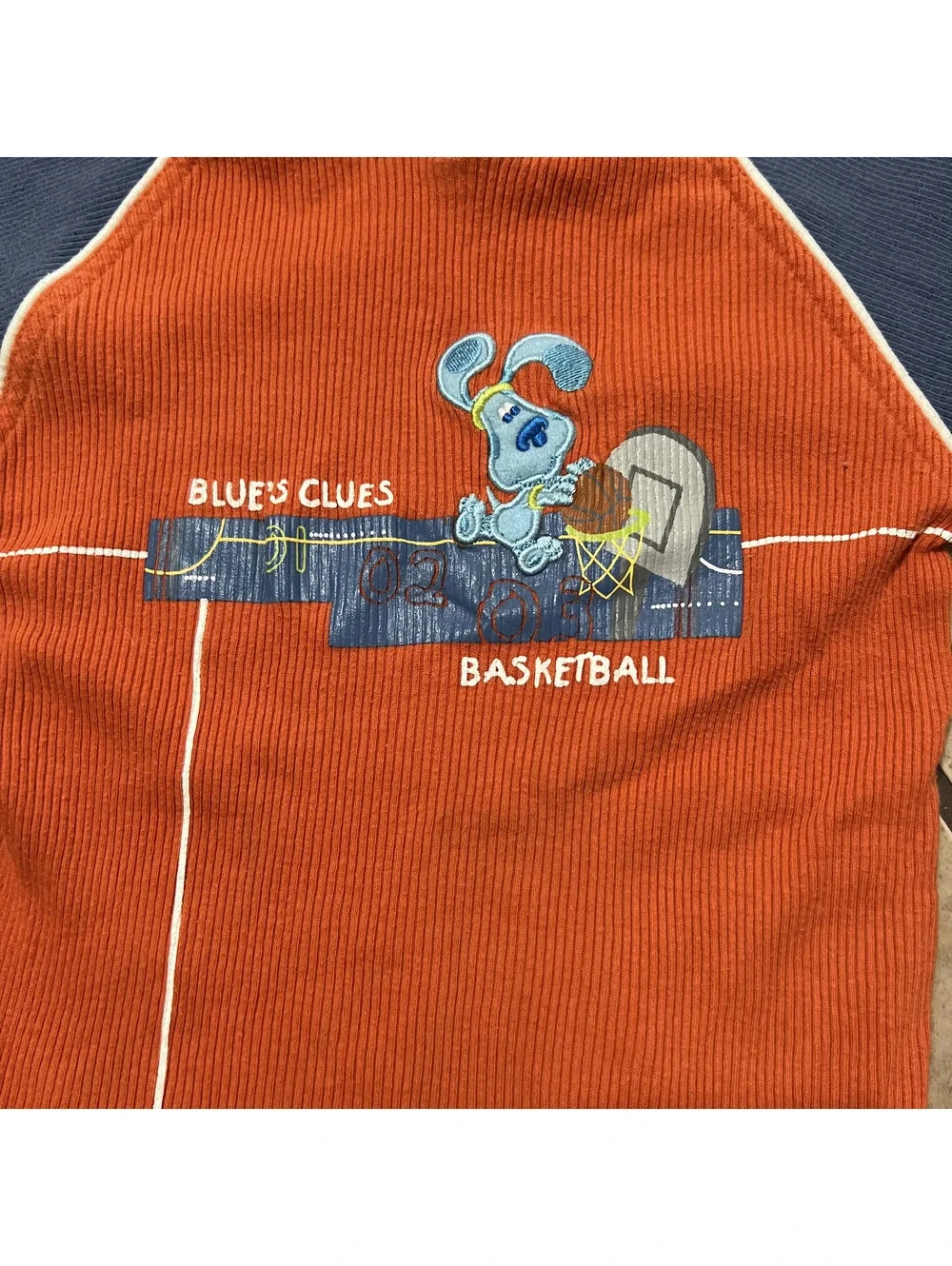 2001 Vintage Blue Clues Basketball Kids Hooded Shirt Characters Cartoons Size 4